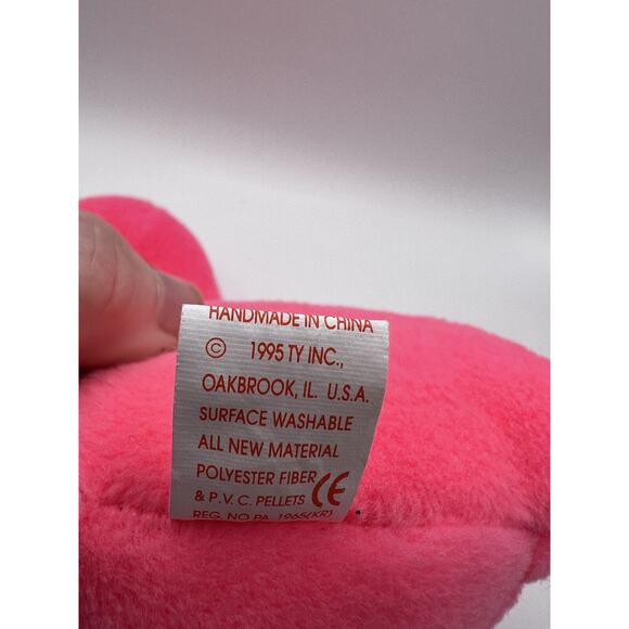 TY Beanie Baby Babies Stuffed Animal Plush Flamingo Pinky 1995 - Picture 6 of 11